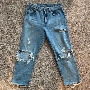 Levi's Distressed Boyfriend Jeans in Blue